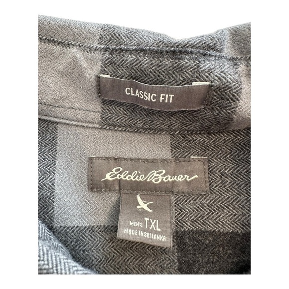 Eddie Bauer Flannel Buffalo Check Button Down Long Sleeve Shirt - Size XLT - Picture 8 of 13